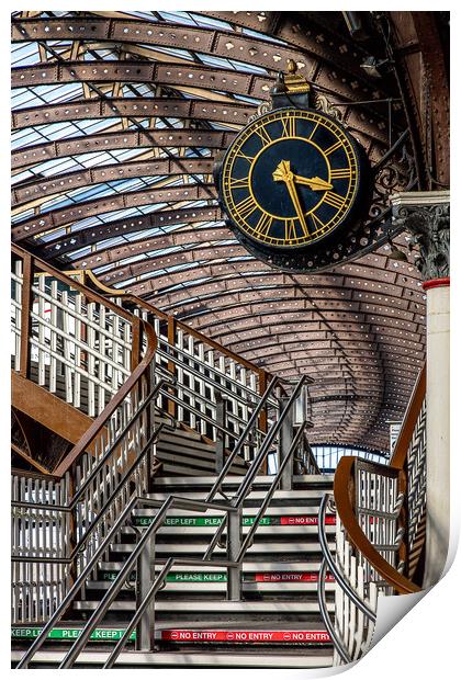 The clock at York railway station, England Print by John Hall