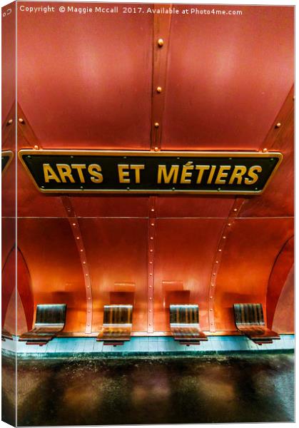 Les Art et Metiers metro station Paris France Canvas Print by Maggie McCall
