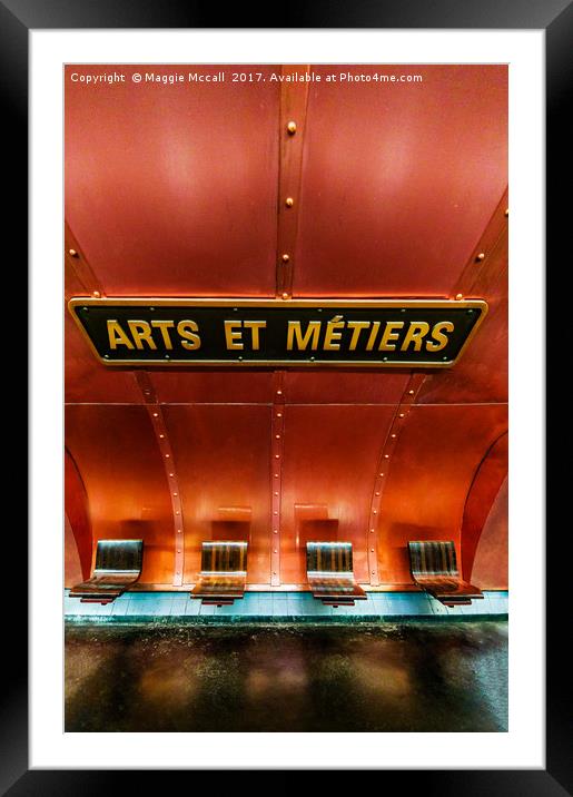 Les Art et Metiers metro station Paris France Framed Mounted Print by Maggie McCall