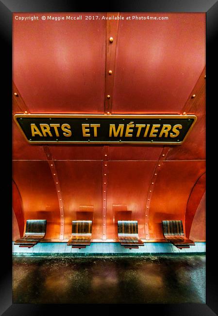 Les Art et Metiers metro station Paris France Framed Print by Maggie McCall