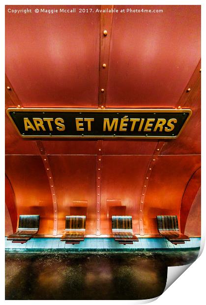 Les Art et Metiers metro station Paris France Print by Maggie McCall