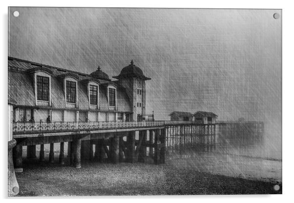 Penarth Pier Mono Acrylic by Steve Purnell