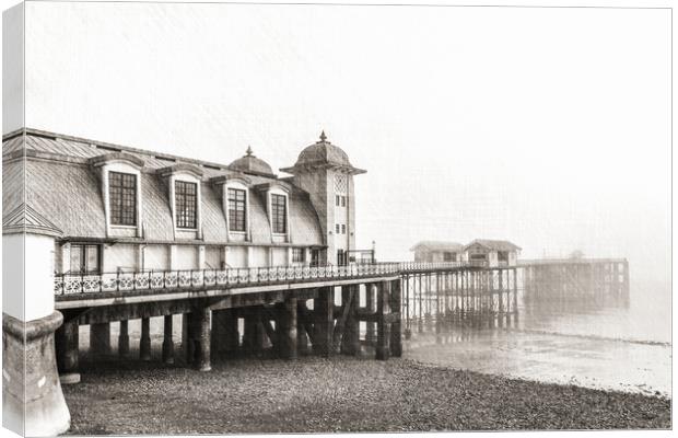 Disa pier ing Mono Canvas Print by Steve Purnell
