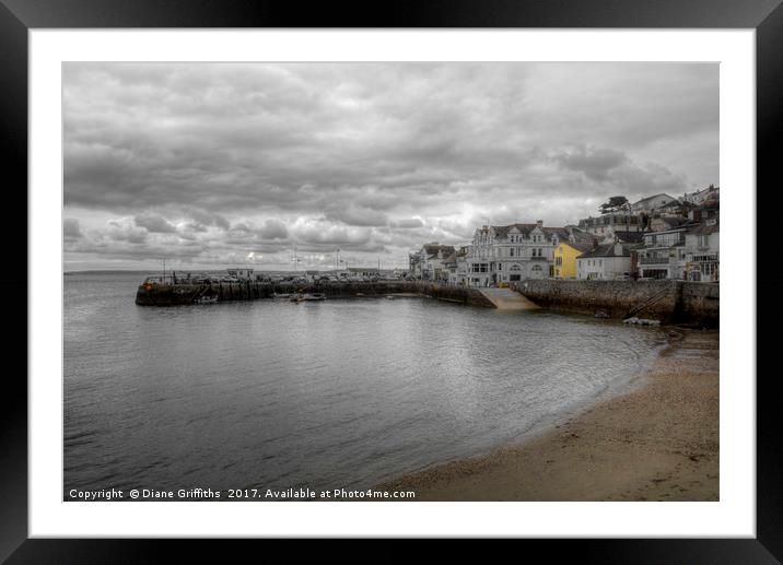 The harbour at St Mawes Framed Mounted Print by Diane Griffiths