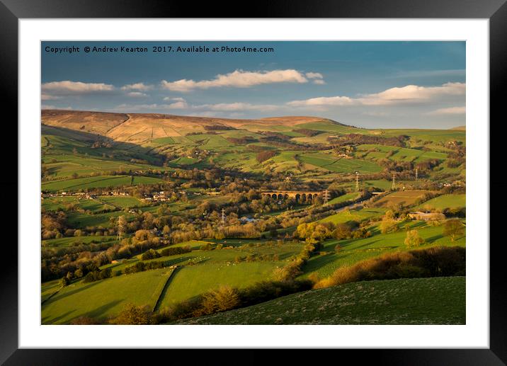 Beautiful view from Eccles Pike, Derbyshire Framed Mounted Print by Andrew Kearton