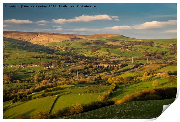 Beautiful view from Eccles Pike, Derbyshire Print by Andrew Kearton