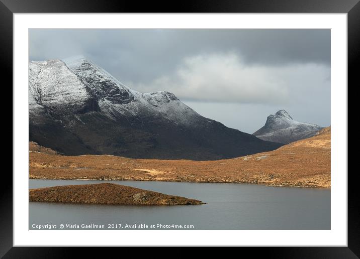 Mountains from Knockan Crag  Framed Mounted Print by Maria Gaellman