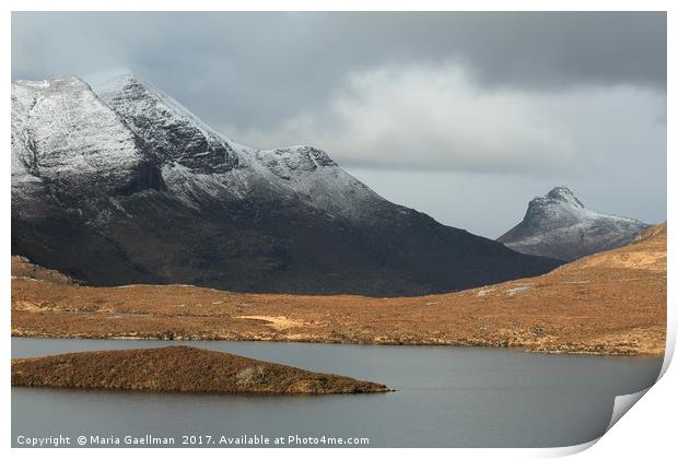 Mountains from Knockan Crag  Print by Maria Gaellman