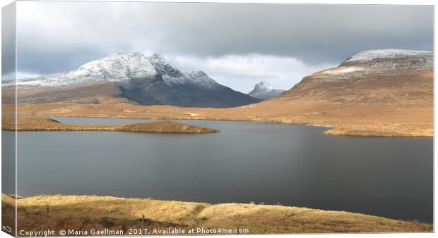 Knockan Crag View Canvas Print by Maria Gaellman