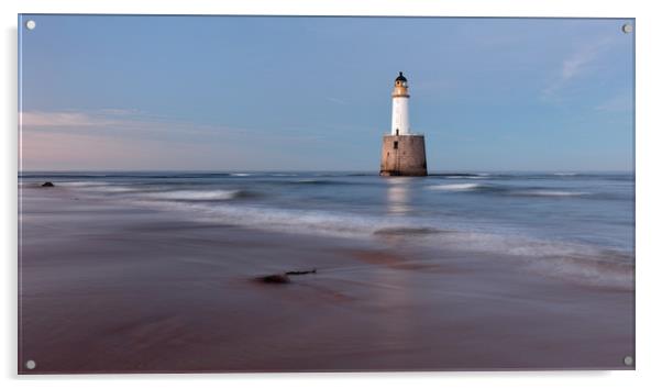 Rattray Head Lighthouse Evening Acrylic by Grant Glendinning