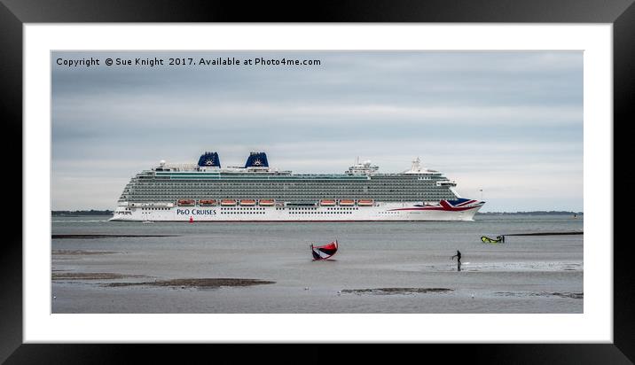 Britannia viewed from Calshot Beach,Hampshire Framed Mounted Print by Sue Knight