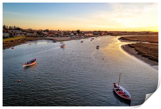 Sunset at Burnham Overy Staithe Print by Gary Pearson