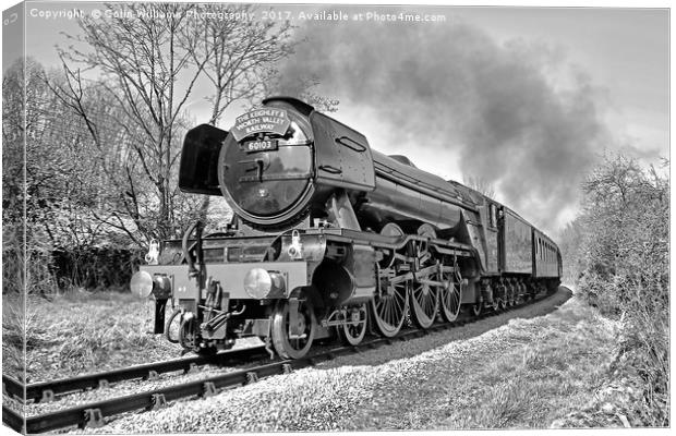 The flying Scotsman on the  KWVR - 1 BW Canvas Print by Colin Williams Photography