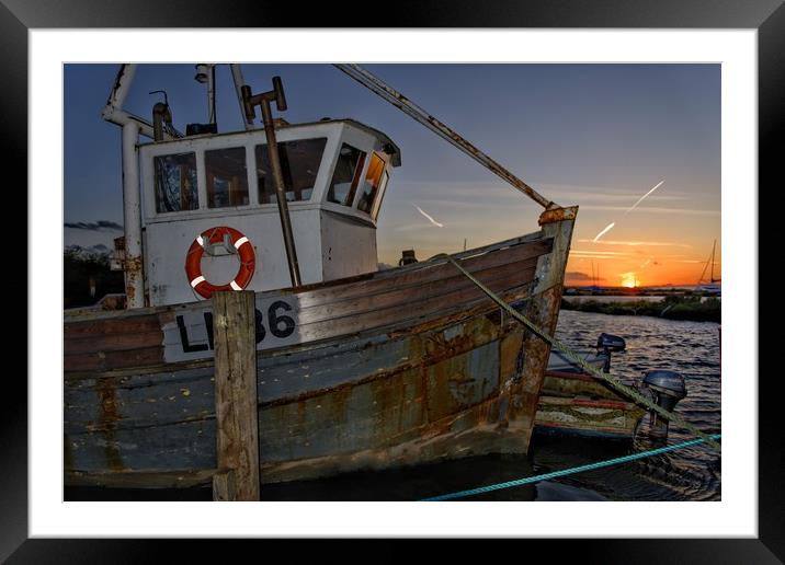 Lord Sam LN86 at sunset - Brancaster Staithe       Framed Mounted Print by Gary Pearson