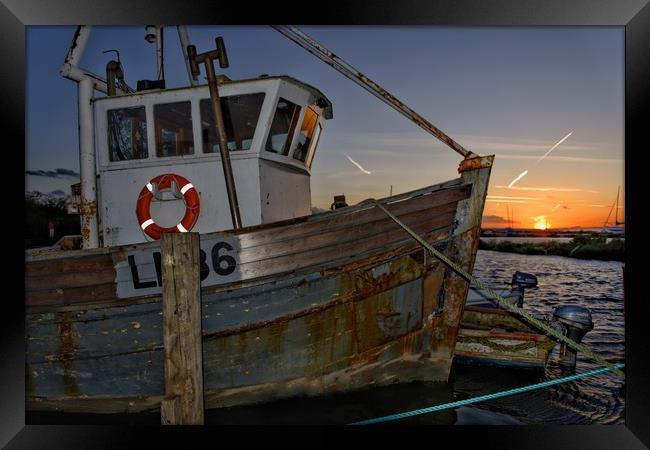 Lord Sam LN86 at sunset - Brancaster Staithe       Framed Print by Gary Pearson