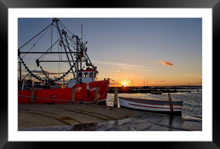 Catherine Anne LN476 moored at Brancaster Staithe  Framed Mounted Print by Gary Pearson