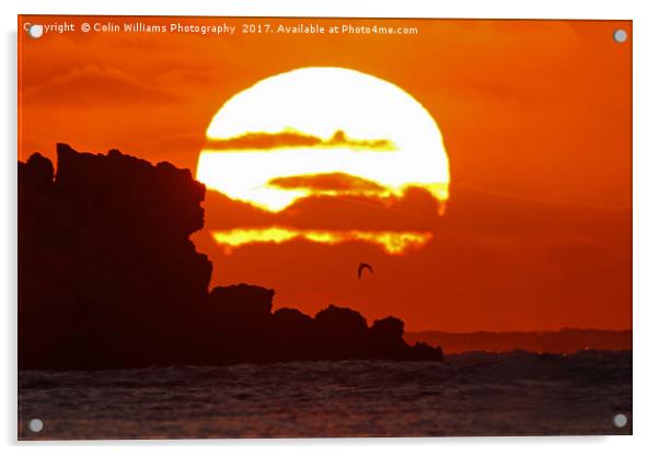 Sunset and Surf Kalbarri Western Australia Acrylic by Colin Williams Photography