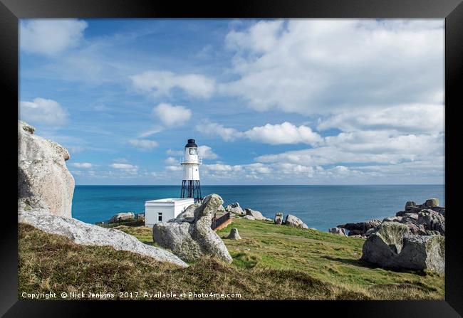 Peninnis Headland and Lighthouse St. Marys Scilly Framed Print by Nick Jenkins