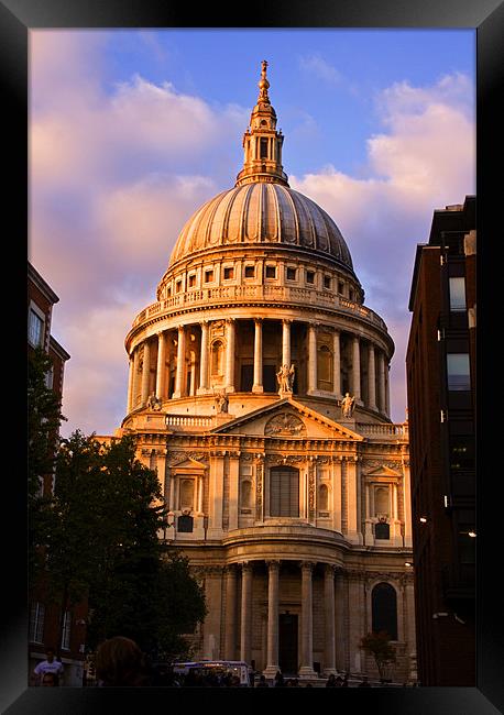 St Pauls Cathedral at London Attractions Framed Print by David French