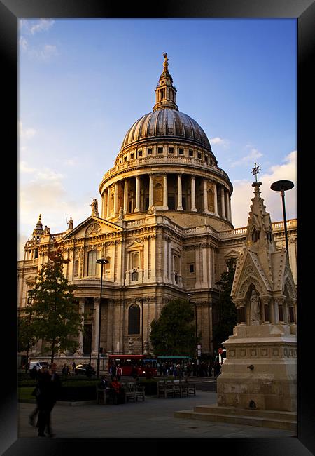 St Pauls Cathedral at London Attractions Framed Print by David French