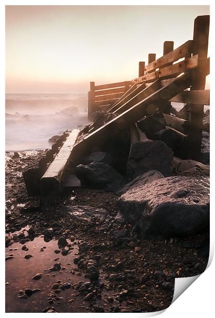 Happisburgh Groyne Print by Stephen Mole