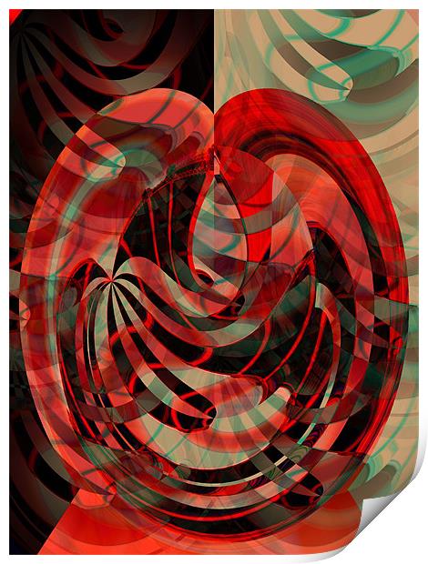 oriental abstract 2 Print by Heather Newton