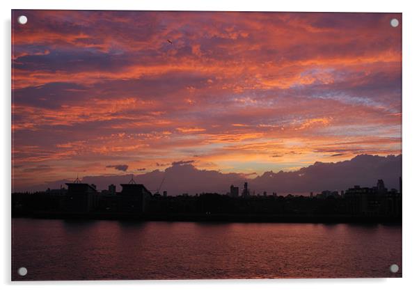 London Sunset Acrylic by Madeline Harris