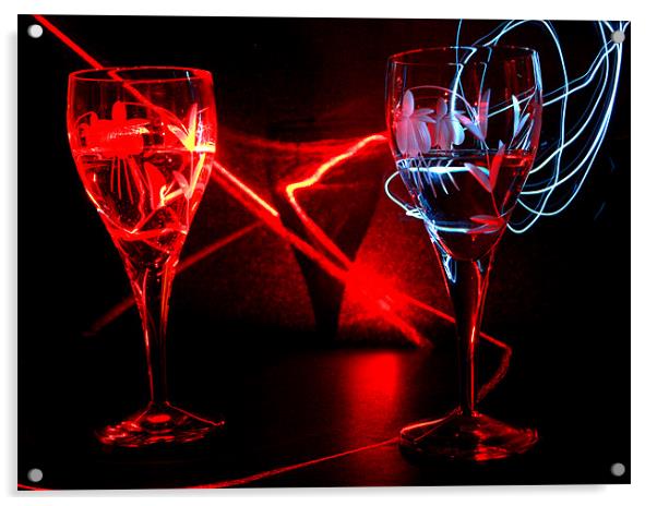 Glass light show Acrylic by Peter Elliott 