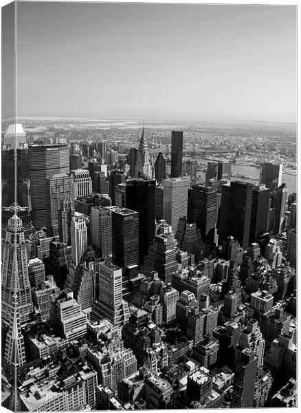 New York Skyline B&W Canvas Print by Gavin Liddle