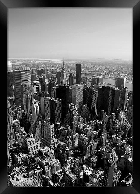 New York Skyline B&W Framed Print by Gavin Liddle
