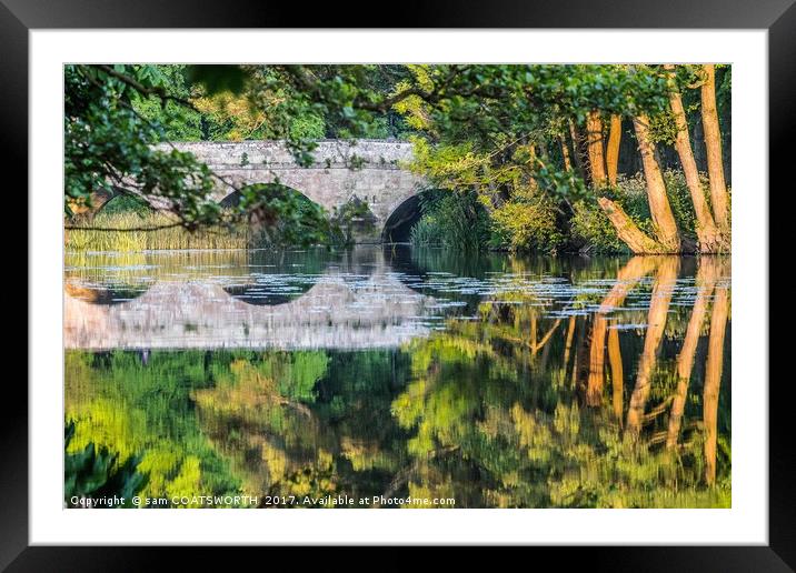 Stour Bridge Summer reflections Framed Mounted Print by sam COATSWORTH