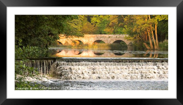 Weir Stour Reflections Framed Mounted Print by sam COATSWORTH