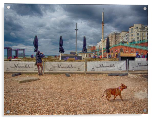 Fun On Brighton Beach Acrylic by Clive Eariss