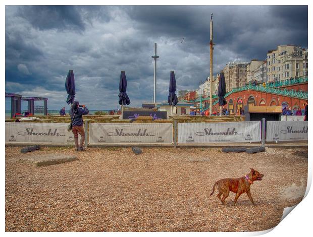 Fun On Brighton Beach Print by Clive Eariss