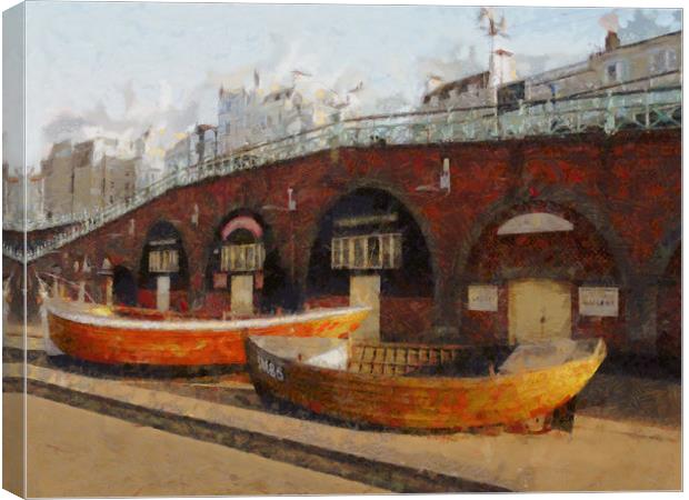 Boats At Brighton Canvas Print by Clive Eariss
