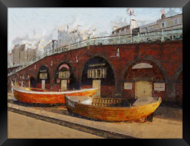 Boats At Brighton Framed Print by Clive Eariss