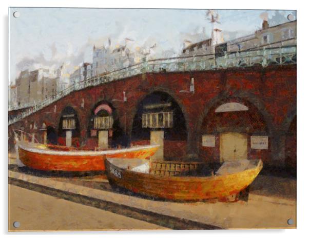 Boats At Brighton Acrylic by Clive Eariss
