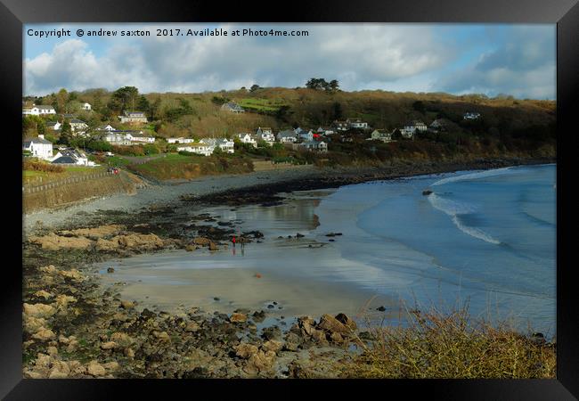 A WALK ON THE SAND Framed Print by andrew saxton