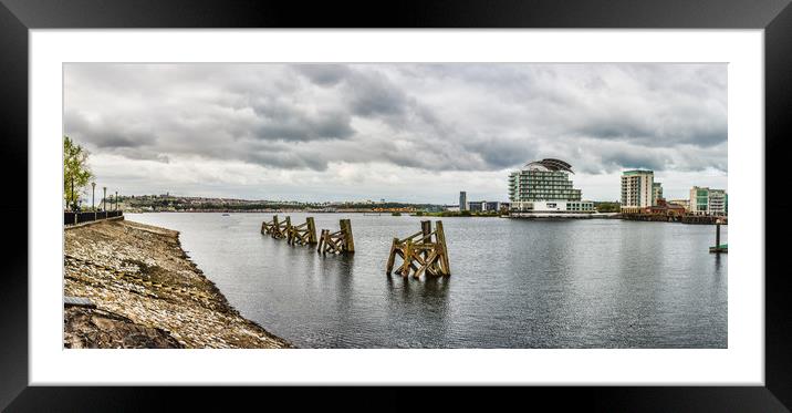 Cardiff Bay Panorama Framed Mounted Print by Steve Purnell