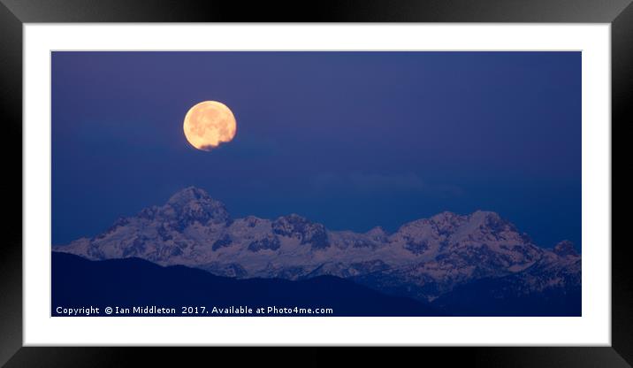 Moonset over the Julian Alps Framed Mounted Print by Ian Middleton