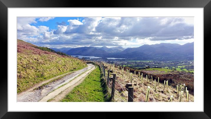    Derwent water and Keswick from Latrigg          Framed Mounted Print by Anthony Kellaway