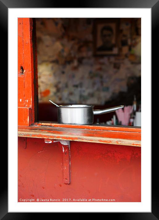 Cooking Pot Framed Mounted Print by Jasna Buncic