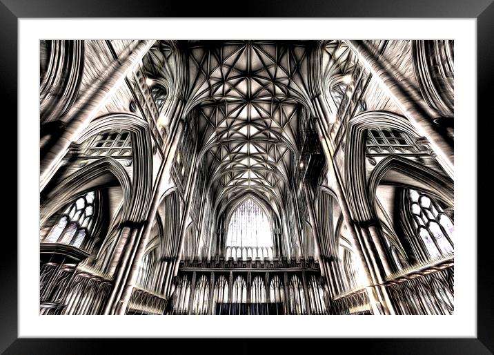 York Minster Cathedral Art Framed Mounted Print by David Pyatt