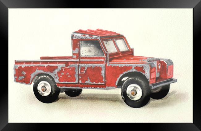 Land rover painting Framed Print by John Lowerson