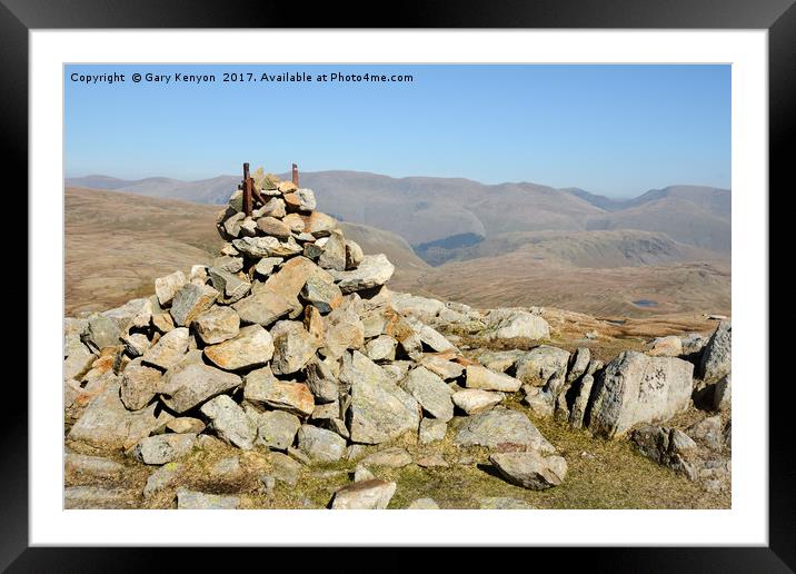 View From The Cairn On High Raise Framed Mounted Print by Gary Kenyon