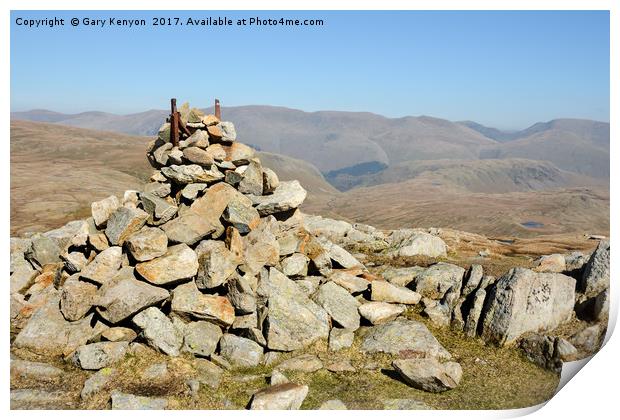 View From The Cairn On High Raise Print by Gary Kenyon
