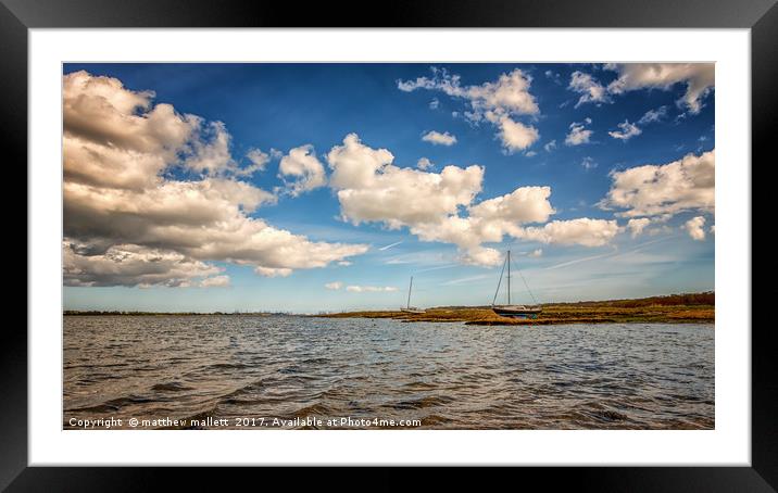 Fine Weather On The River Stour Framed Mounted Print by matthew  mallett