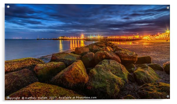 Clacton Pier 2017 Acrylic by matthew  mallett