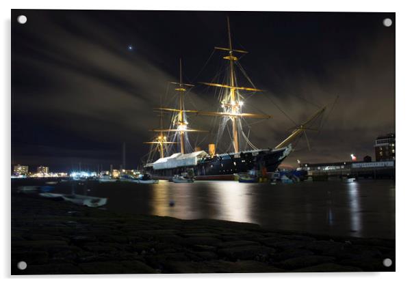 HMS Warrior 1860 Acrylic by ROSS EMERY
