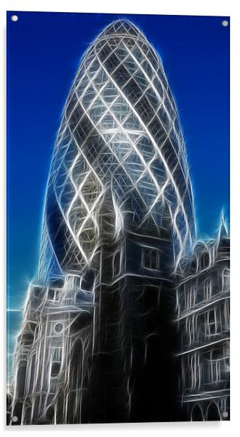 The Gherkin Tower Acrylic by David French
